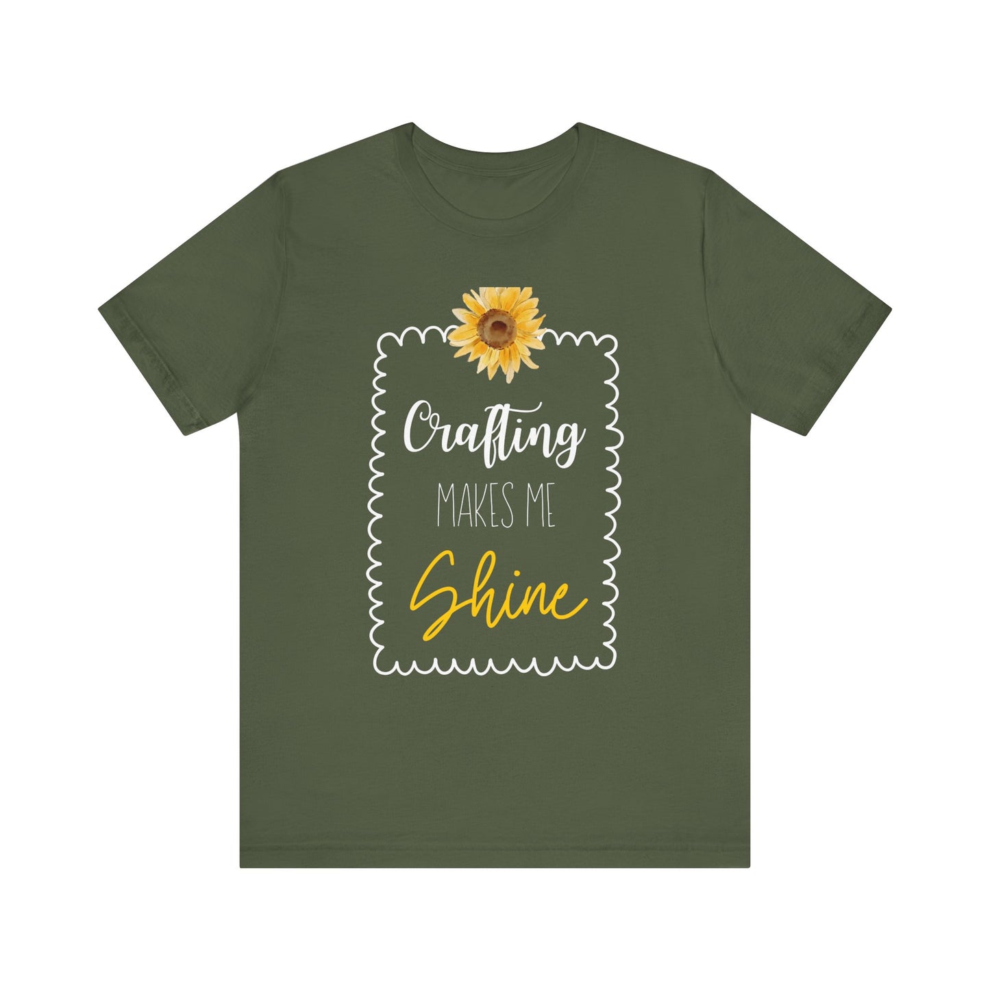 Crafting Makes Me Shine Sunflower Graphic Tee | Women's Crafty Inspiration T-Shirt