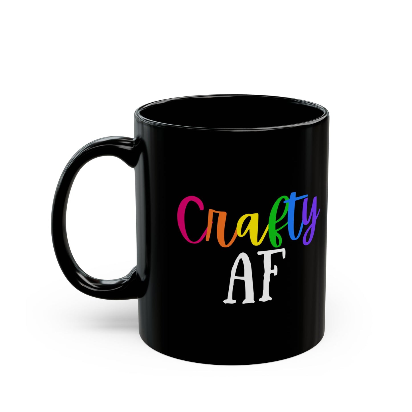 Crafty AF 11oz Black Mug
