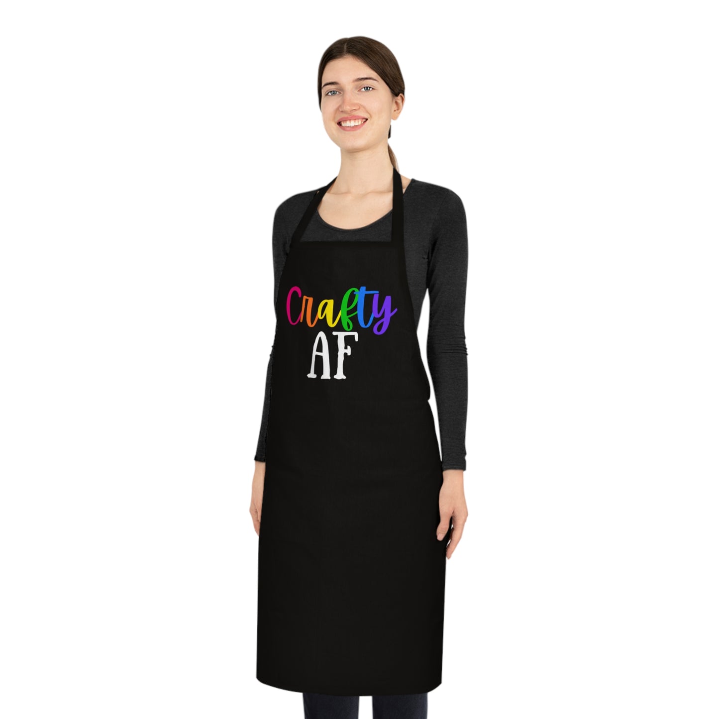 Crafty AF Black Cotton Apron