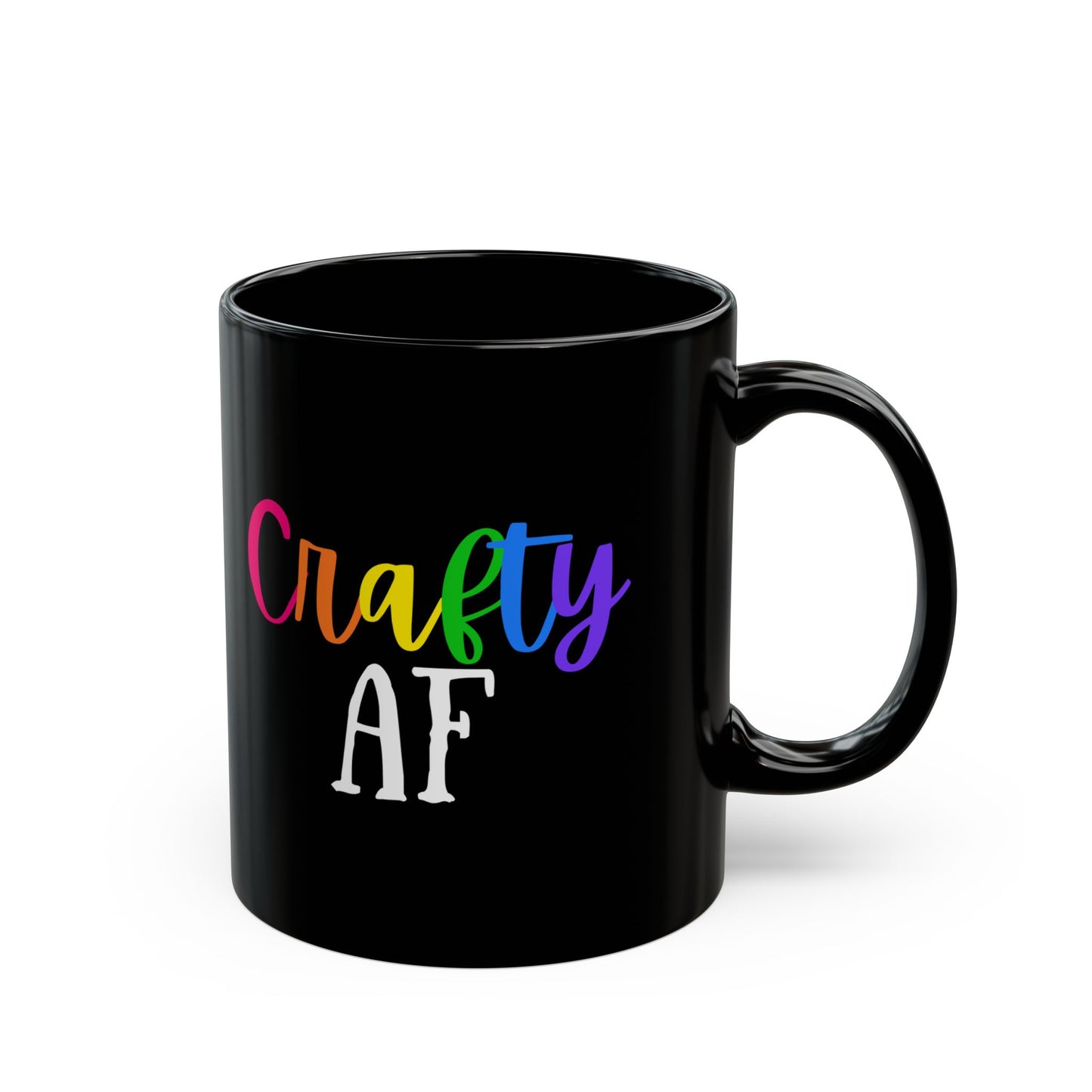 Crafty AF 11oz Black Mug