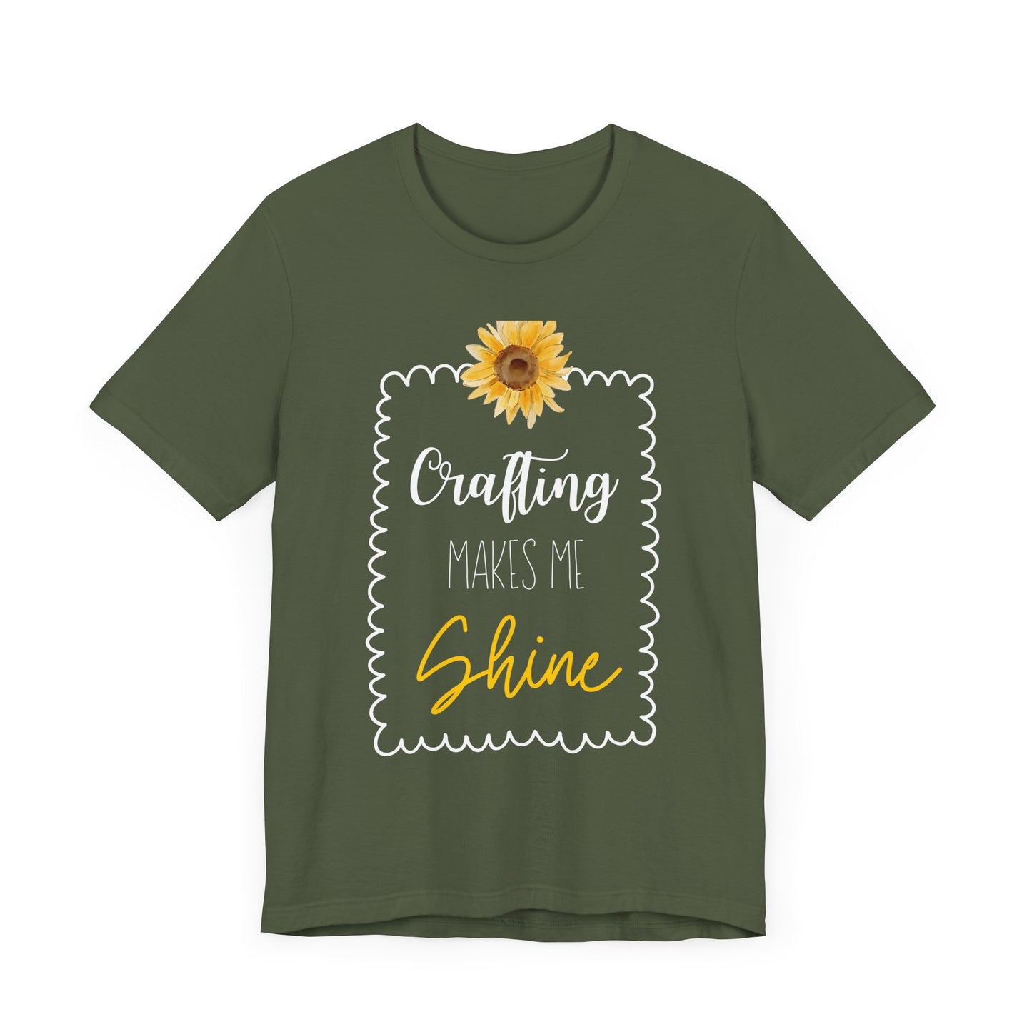Crafting Makes Me Shine Sunflower Graphic Tee | Women's Crafty Inspiration T-Shirt