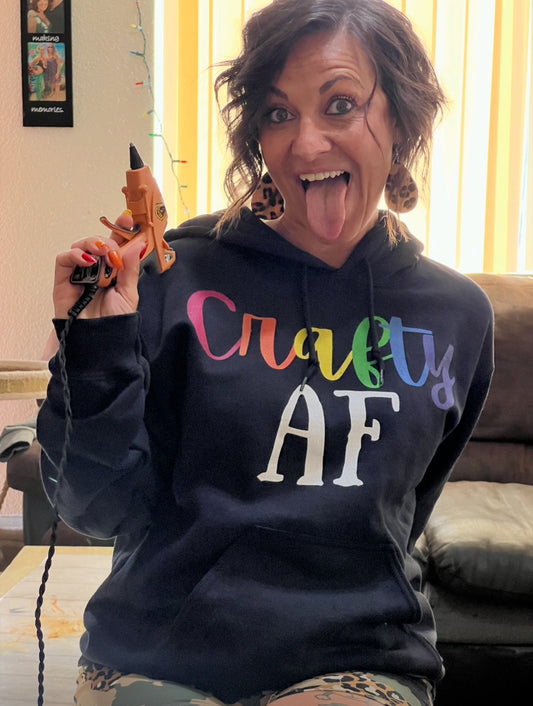 Crafty AF Heavy Blend Hooded Sweatshirt | Women's Crafty Inspirational Hoodie