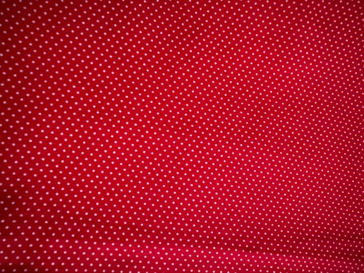 Fat Quarter: Red with Small White Polka Dots Fabric