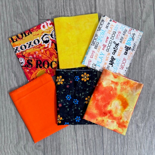 6 Fabric Bundle: "Fire and Florals"