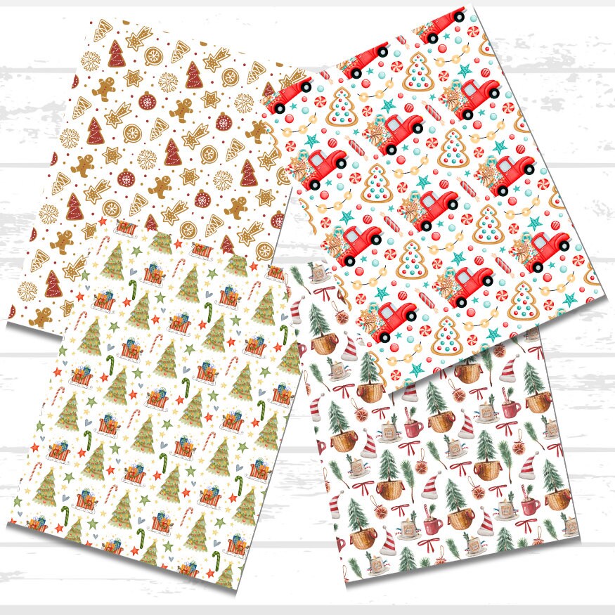 Christmas Printable Scrapbook Paper Bundle | Winter