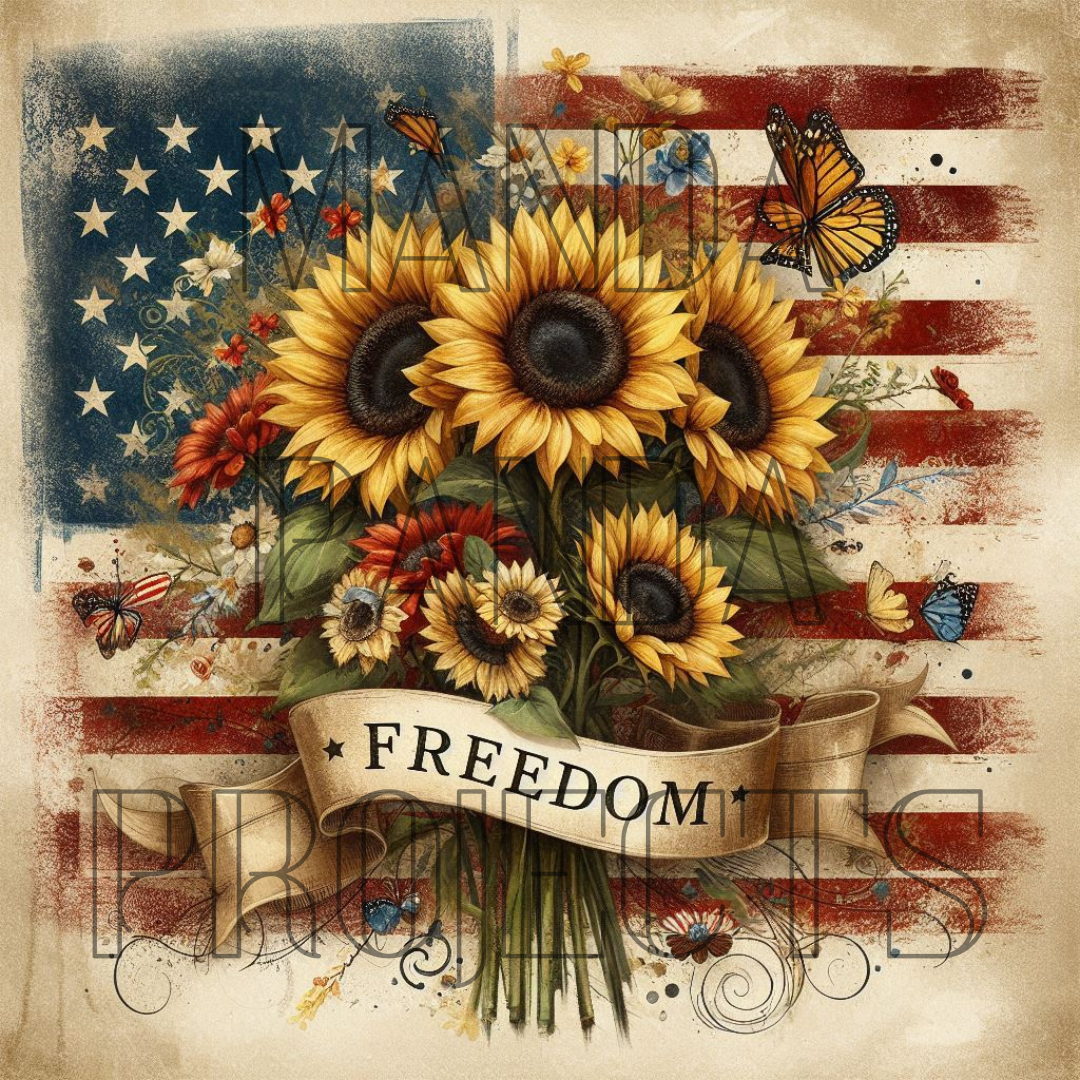 Patriotic Sunflower Printable Bundle