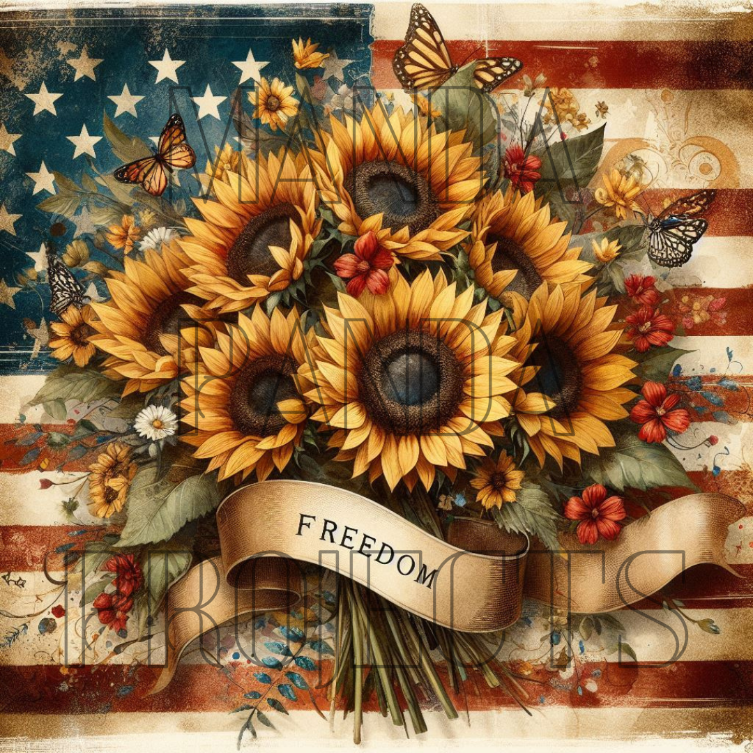 Patriotic Sunflower Printable Bundle
