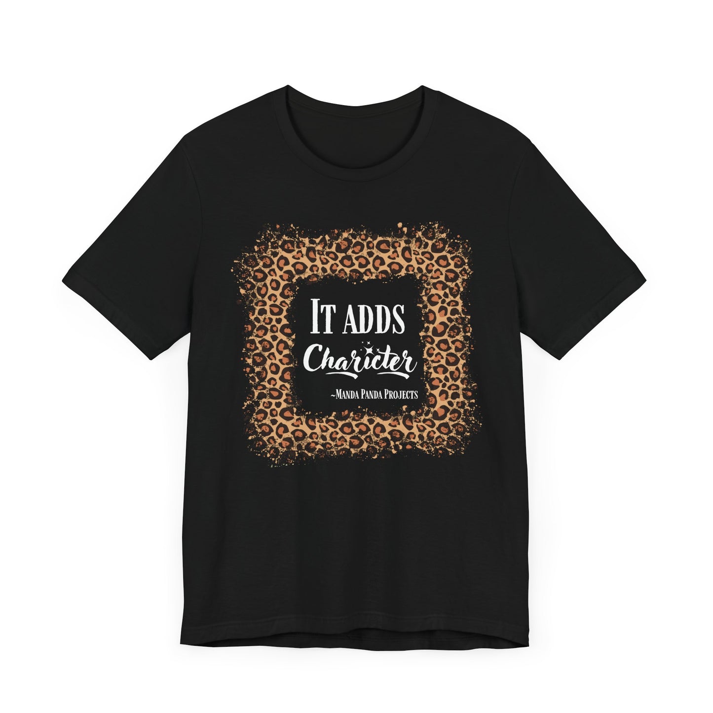 It Adds Charicter Leopard Print Graphic Tee | Women's Crafty Inspiration T-Shirt
