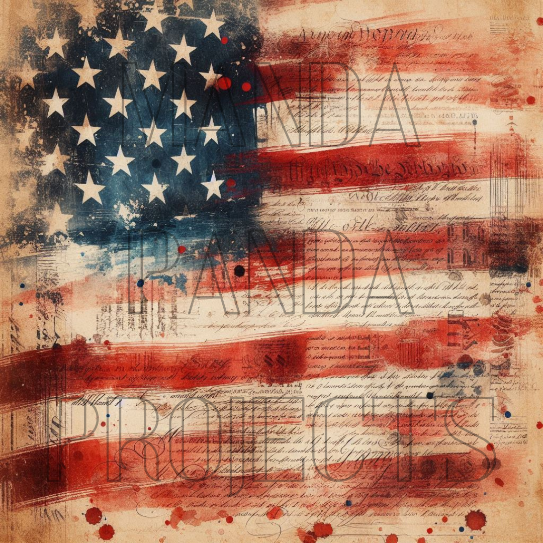 Vintage Distressed American Flag Printable Bundle