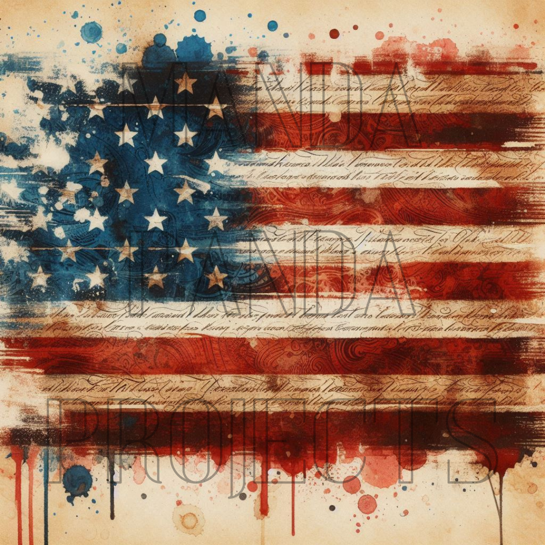 Vintage Distressed American Flag Printable Bundle