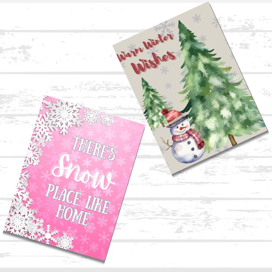 Digital Winter Snowmen Printable Paper Bundle