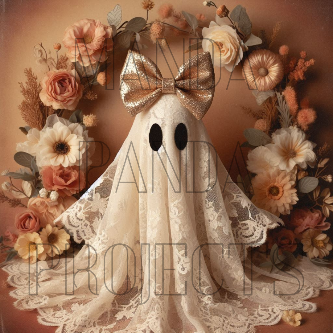 Whimsical Vintage Floral Lace Ghost Printable Bundle