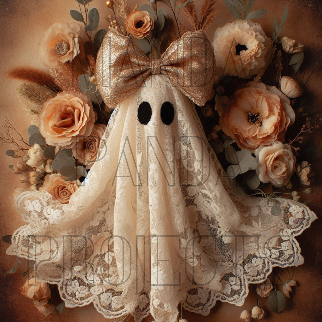 Whimsical Vintage Floral Lace Ghost Printable Bundle