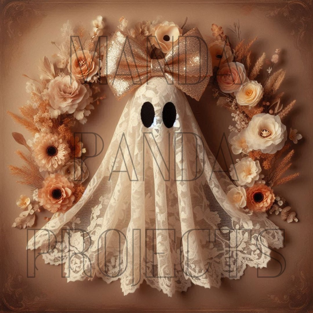 Whimsical Vintage Floral Lace Ghost Printable Bundle