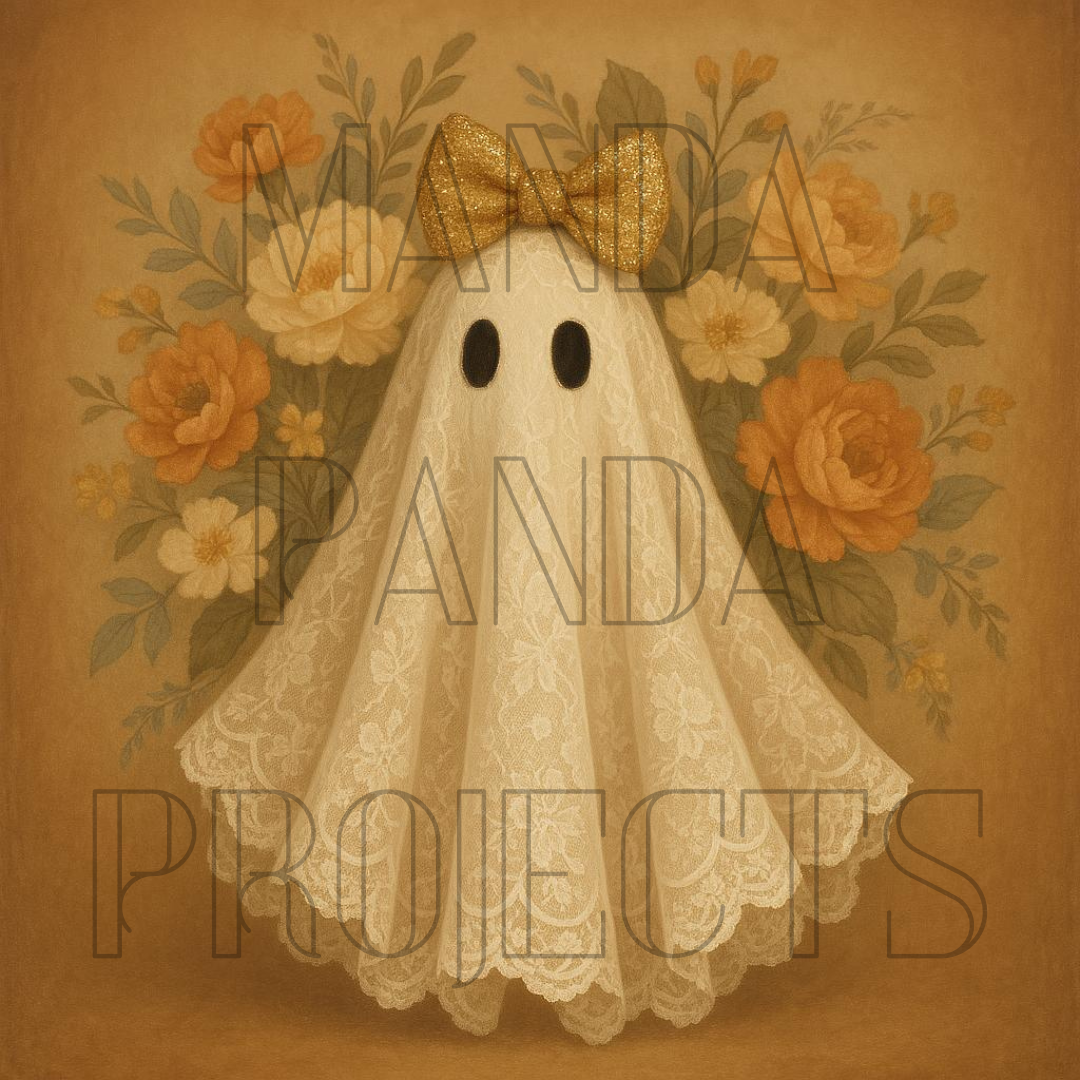 Whimsical Vintage Floral Lace Ghost Printable Bundle