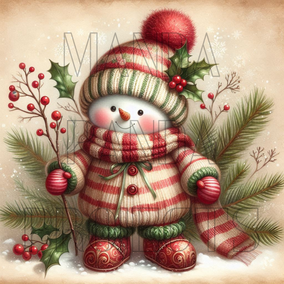 Baby Primitive Snowman Printable Bundle