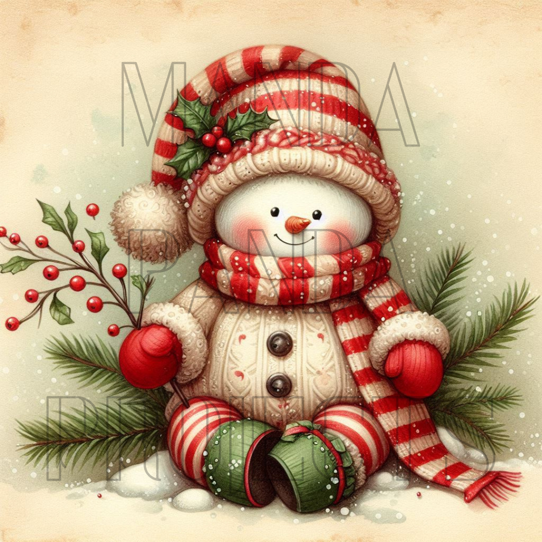 Baby Primitive Snowman Printable Bundle