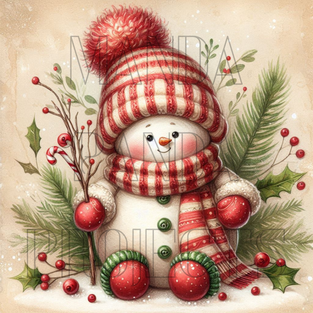 Baby Primitive Snowman Printable Bundle