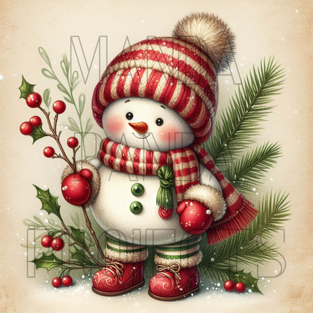 Baby Primitive Snowman Printable Bundle