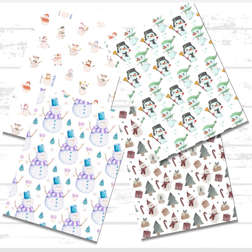 Christmas Printable Scrapbook Paper Bundle | Winter