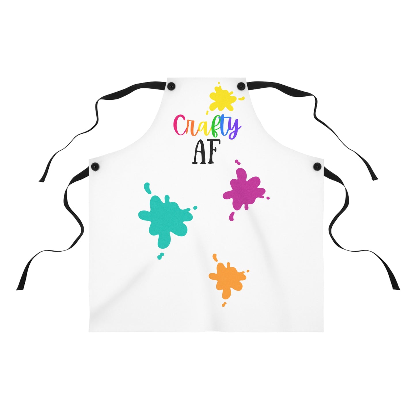 Crafty AF White Apron with Paint Splatter
