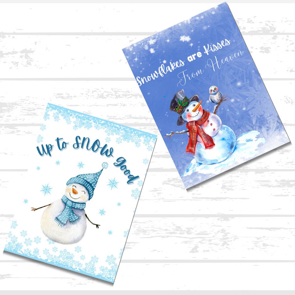 Digital Winter Snowmen Printable Paper Bundle