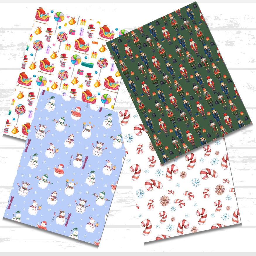 Christmas Printable Scrapbook Paper Bundle | Winter