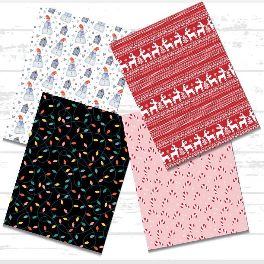 Christmas Printable Scrapbook Paper Bundle | Winter