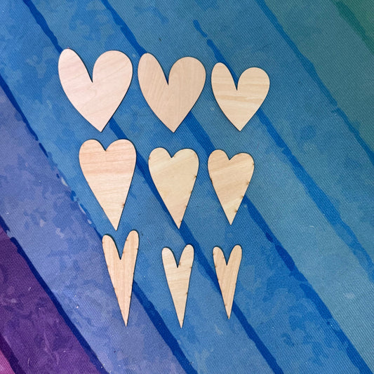 Wonky & Primitive Wood Hearts Packs