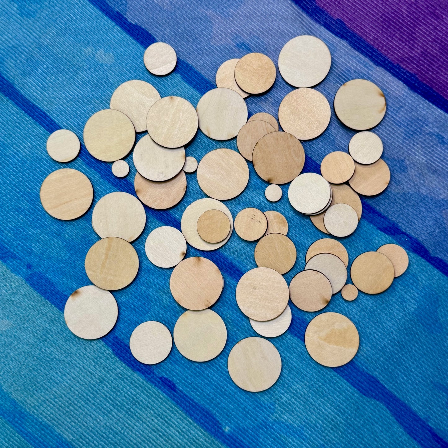 Small Wood Shape Packs - Hearts | Stars | Circles | Tile | Oblong