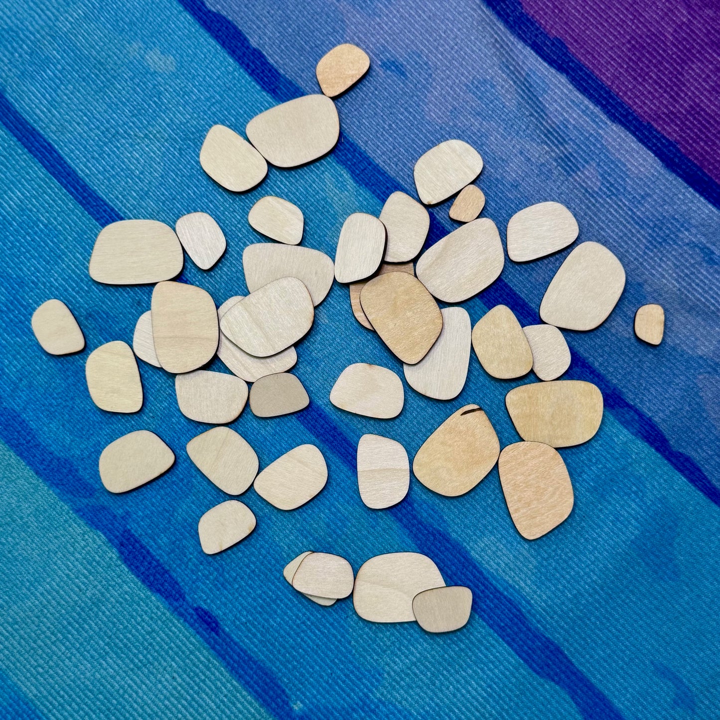 Small Wood Shape Packs - Hearts | Stars | Circles | Tile | Oblong