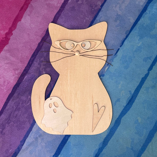Halloween Cat Wood Cutout and Kit