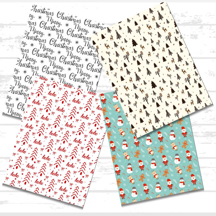 Christmas Printable Scrapbook Paper Bundle | Winter