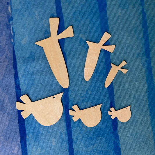 Wood Crow Cutouts Pack