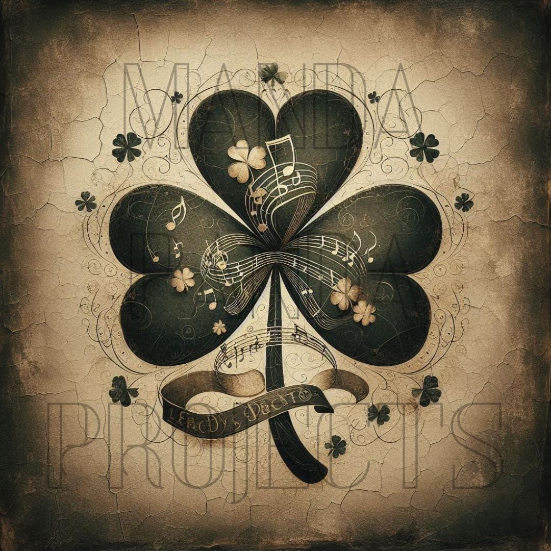 St. Patricks Day Vintage Shamrock Printable Bundle