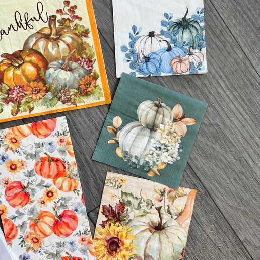 Vintage Pumpkin Mini Napkin Pack - 7 Napkins