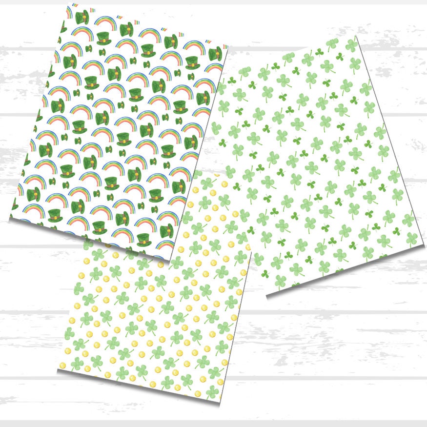 St. Patrick's Day LUCKY Printable Scrapbook Paper Bundle | Irish St. Patty's Day