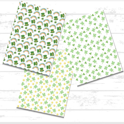 St. Patrick's Day LUCKY Printable Scrapbook Paper Bundle | Irish St. Patty's Day