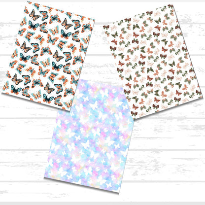 Butterfly Printable Scrapbook Paper Bundle | Spring Flowers