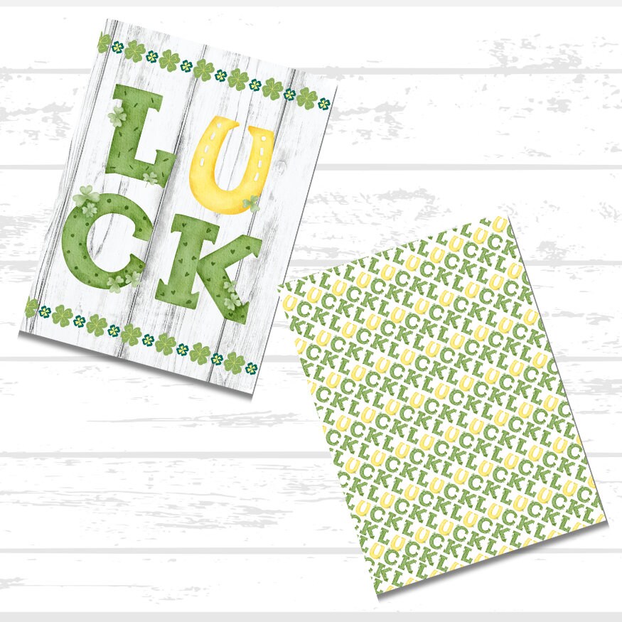 St. Patrick's Day LUCKY Printable Scrapbook Paper Bundle | Irish St. Patty's Day
