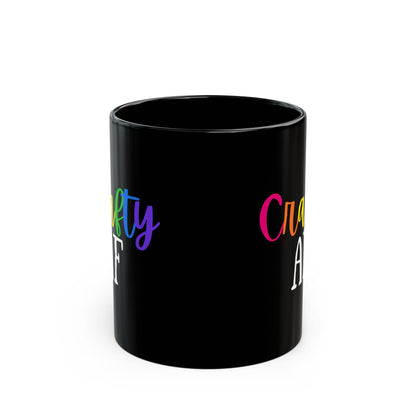 Crafty AF 11oz Black Mug