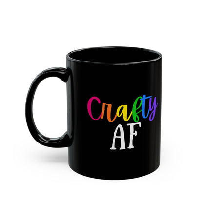 Crafty AF 11oz Black Mug