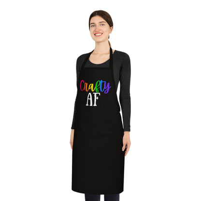 Crafty AF Black Cotton Apron