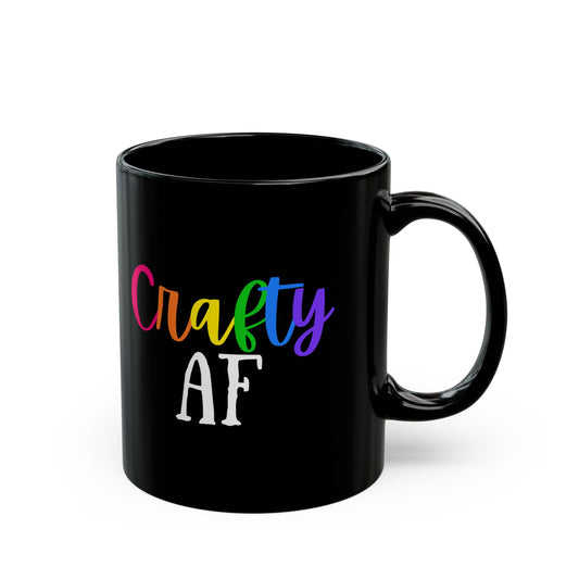 Crafty AF 11oz Black Mug