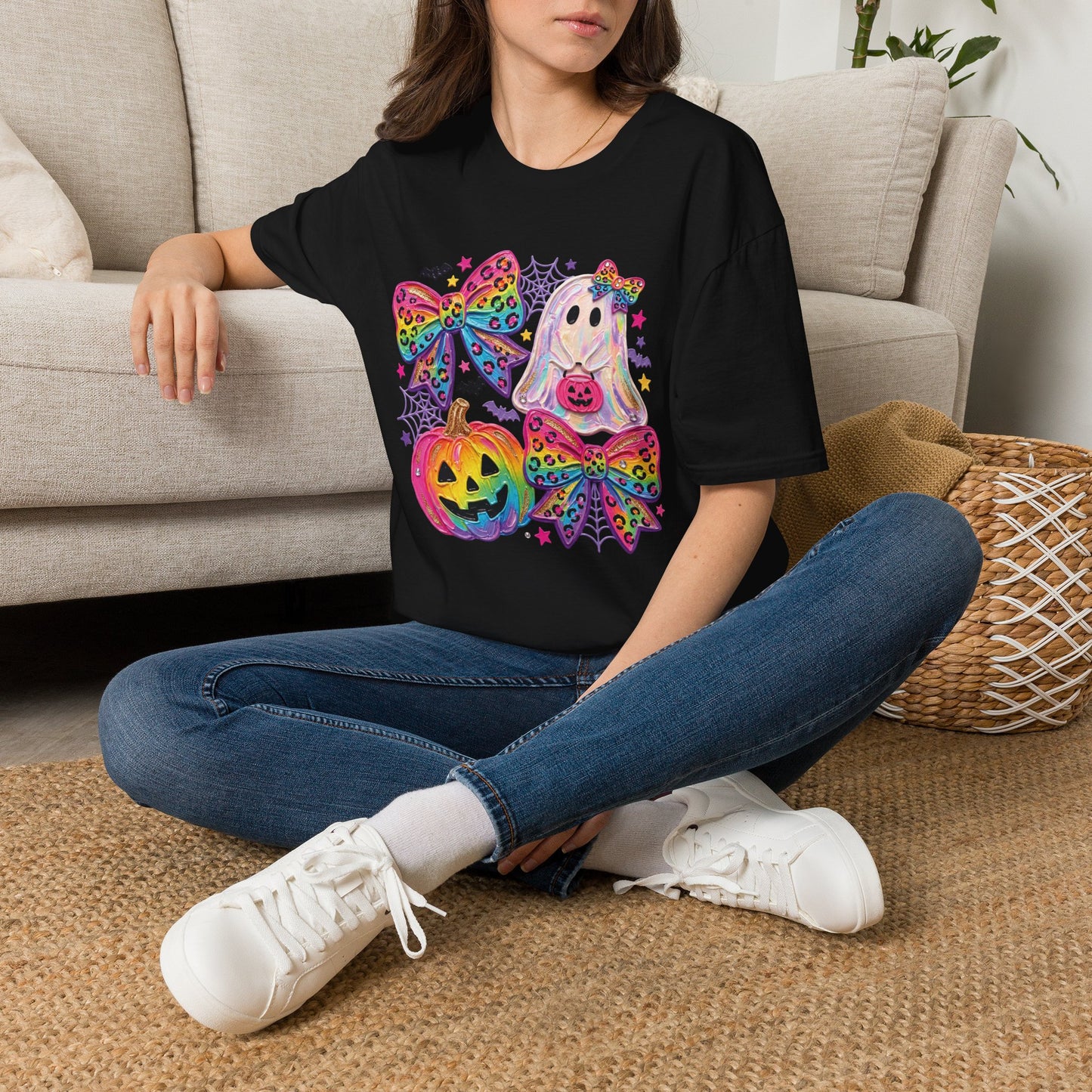Rainbow Coquette Bow Halloween T-shirt