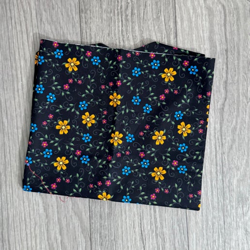 Fat Quarter: Black Colorful Floral