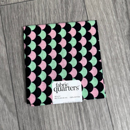 Fat Quarter: Pink and Mint Green Mermaid Fabric