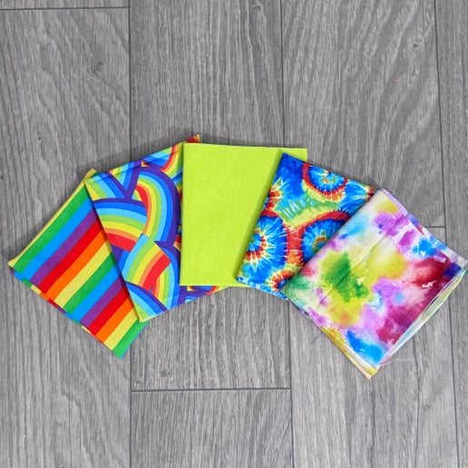 5 Fabric Bundle: "Rainbow Bright"