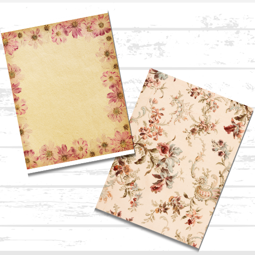 Vintage Floral Scrapbook Paper Bundle