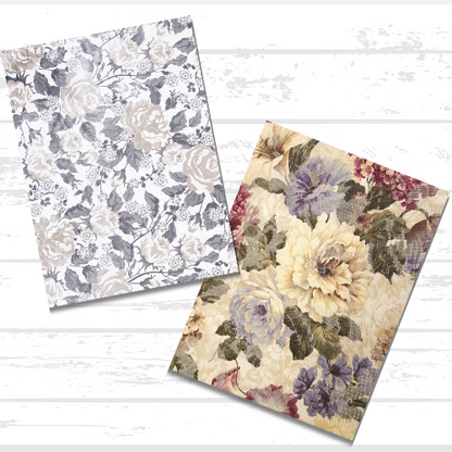 Vintage Floral Scrapbook Paper Bundle